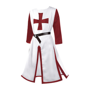 Tunique de croisé médiéval Templar Knight Surcoat Tabard sans manches avec design croisé pour costume d'halloween - Product Image 5