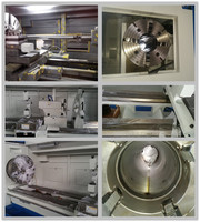 Tour CNC pour le filetage de tuyaux de champ pétrolier |   Tour horizontal robuste à banc plat QK1319A, grande précision, mandrin manuel à alésage large