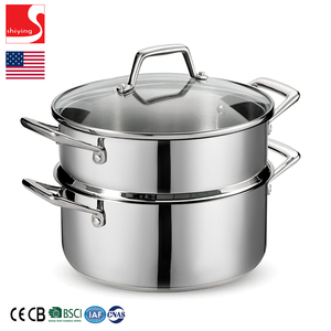 Set di pentole in acciaio inossidabile da cucina con <span class=keywords><strong>3</strong></span>.0 da un quarto di cottura con cestello a vapore 2 strati a buon mercato prezzo di fabbrica - Product Image 2