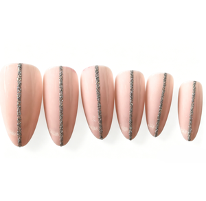 <span class=keywords><strong>Uñas</strong></span> Postizas Dihang <span class=keywords><strong>Color</strong></span> <span class=keywords><strong>Rosa</strong></span> <span class=keywords><strong>con</strong></span> Brillo y Líneas Plateadas - Product Image 5