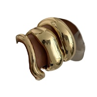 2025 nouveau DS exagéré Offres Spéciales 18k Pvd plaqué or lisse élégant gros creux épais C forme Bracelet & Bracelet bijoux