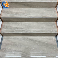 Carrelage de sol pour escalier en porcelaine polie antidérapante aspect marbre vert 470x1200mm pour cour, salon, résistant aux acides