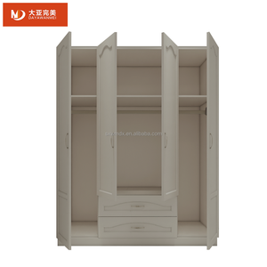 OEM ODM melamina MDF sottovuoto formato armadio in legno con 4 porte pannelli rialzati e 2 cassetti più recenti disegni di guardaroba per camera da letto - Product Image 3