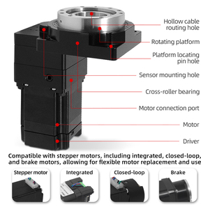 UMOT 57 Nema23, plataforma rotativa hueca Industrial de rotación fiable de 360 °, etapa rotativa hueca de precisión, paso a paso integrado + controlador - Product Image 6