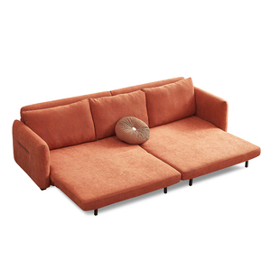 Bán Buôn Giá Tốt Ngủ Sofa Truyền Thống Thoải Mái Màu Cam Vải 3 Chỗ Ngồi Sofa Có Thể Gập Lại Phong Cách Đi Bộ Giường Cho Nhà Và Văn Phòng - Product Image 2