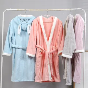 Toweling-bata de baño de felpa para niños y adultos, ropa de dormir de felpa de lujo, estilo Casual, multicolor, Unisex
