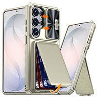 Nouvelle coque portefeuille à fenêtre coulissante avec porte-cartes et béquille antichoc pour Samsung Galaxy S26U et Galaxy S25 Ultra