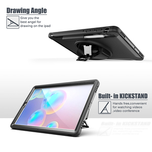 Per Samsung <span class=keywords><strong>galaxy</strong></span> Tab <span class=keywords><strong>S6</strong></span> T860 TPU cavalletto caso con le mani cinghia sul retro della copertina - Product Image 6