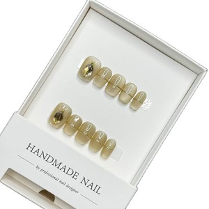 Wholesale Customized <strong>Short</strong> <strong>Coffee</strong> <strong>Color</strong> Press on <strong>Nails</strong> Cat Eye Rhinestone False <strong>Nails</strong> Hand Made Designer Press on <strong>Nails</strong> - Product Image 4