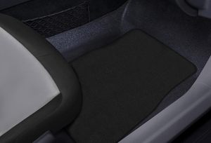 Alfombrillas de coche de alfombra negra de 4 piezas Premium con almohadilla de talón de vinilo para Conductor, pasajero y alfombrillas de vehículo Premium de piso trasero - Product Image 4