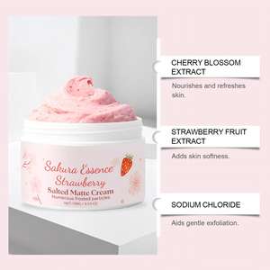 Sakura Berry <b>Body</b> <b>Scrub</b> 100g Oem Private Label Sugar Sea Salt Exfoliate Hydrate Glow Vegan - Product Image 4