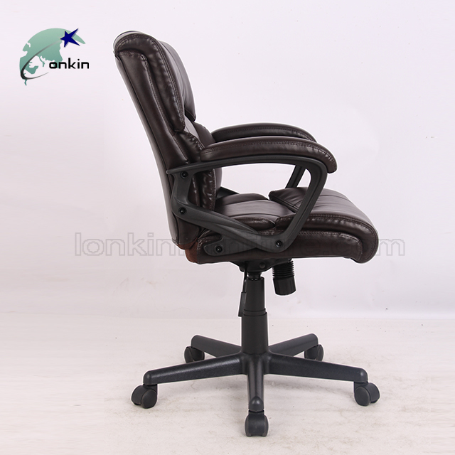 Armrest fixed swivel swivel mid back executive chair office furniture leather