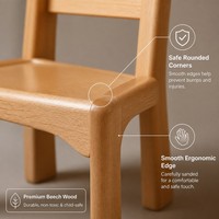 Chaise pour enfants en bois de hêtre Chuangjin, hauteur d'assise 20 cm, style Montessori, pour maternelle et garderie, vente en gros