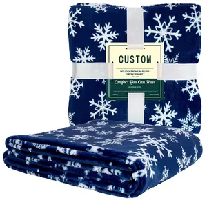 חג המולד לזרוק שמיכה פתית שלג שלג כהה שלג שלג בהיר קל 50 x60 ס "מ כחול לבן