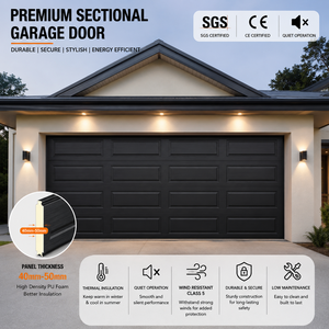 <span class=keywords><strong>Porte</strong></span> de garage <span class=keywords><strong>sectionnelle</strong></span> isolée en acier galvanisé automatique pour entrepôt et sous-sol, design moderne - Product Image 1