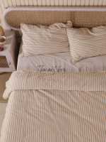 Ensemble De literie 100% coton personnalisé fil teint rayure Jersey tissu drap De lit housse de couette taie d'oreiller Cobertores Sabanas De Cama
