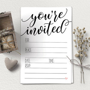 Stampa personalizzata Design <span class=keywords><strong>dolce</strong></span> cuore <span class=keywords><strong>sei</strong></span> invitato inviti classici biglietti d'invito Script con buste - Product Image 6