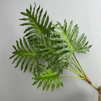 YOPIN-6027 Tanaman Philodendron Daun Lateks Lembut Saat Disentuh, 5&7 Cabang, Daun Terbelah, Buket Tanaman, Pemandangan Tropis