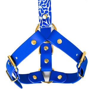 Correa de Pecho Acolchada con Remaches y Estampado de Moda para Perros, Diseño Personalizado por el Fabricante, Correa de Tracción para Perros de PVC Impermeable - Product Image 6