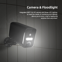 LCLCTEK caméra de sécurité sans fil alimentée par batterie 4MP caméra projecteur couleur Wifi IP66 caméra cctv sans fil extérieure