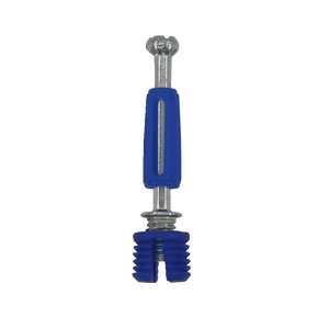 Connecteur trois-en-un à dégagement rapide pour assemblage de tiroirs d'armoire à quatre panneaux intégrés, avec vis et tige plaquée blanc - Product Image 1