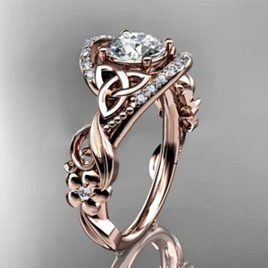 Anello Floreale da Donna Stile Fidanzamento con Design a Foglia e Ramo, Gioiello Elegante Regolabile per Uso Quotidiano - Product Image 1