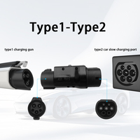 Adaptateur de chargeur de voiture électrique Qiaoyi QYOZM-32 Type1 Type2 Noir Neuf pour la rétrofit/mise à niveau de la sortie CC pour Type2 Électrique
