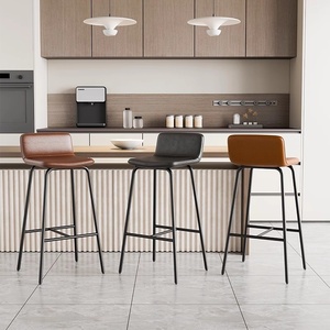 <span class=keywords><strong>Chaise</strong></span> <span class=keywords><strong>de</strong></span> <span class=keywords><strong>bar</strong></span> moderne avec dossier simple, tabouret haut <span class=keywords><strong>de</strong></span> luxe pour réception, design populaire en <span class=keywords><strong>bois</strong></span> <span class=keywords><strong>et</strong></span> métal - Product Image 2