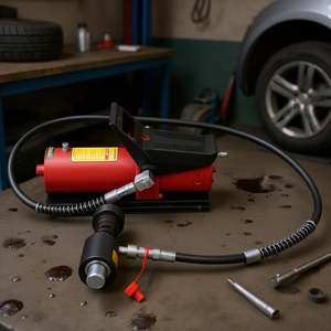 Pompe à pédale hydraulique 1-5/8 po pour l'élargissement des tuyaux d'échappement de voiture avec matrices et étuis de rangement pour la réparation automobile - Product Image 2