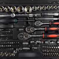 Clé à douille à cliquet professionnelle 1/2 1/4\" 3/8\" 216 pièces, kit d'outils de réparation automobile, boîte à outils manuelle, jeu de clés à douille pour voiture