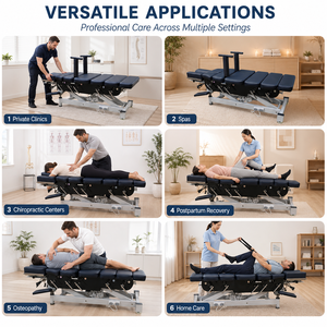 Mesa de Flexión Quiropráctica Manual Premium de 6 Secciones con Tracción Espinal para Clínicas de Osteopatía y Rehabilitación - Product Image 6