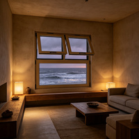 Ventanas Abatibles Modernas de Aleación de Aluminio con Malla de Acero Inoxidable, Diseño Resistente al Viento para Apartamentos, Dormitorios y Exteriores