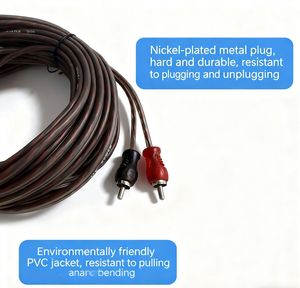 male-to-female Y-splitter cable with PVC fiber coating, suitable for TVs, <b>cars</b>, <b>amplifiers</b>, and speakers (0.3m dual RCA - Product Image 6
