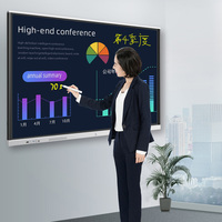 Ultra HD 65 75 86 100 inci layar sentuh LCD tampilan Digital Panel interaktif papan putih pintar untuk konferensi