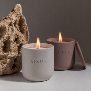 AIKUN Manufacturer Hand Poured Soy Wax Ceramic Scented <b>Candle</b> Offering Custom Fragrance Eco Friendly Gift <b>Set</b> for Distributors - Product Image 1