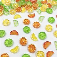 30pcs Resin Lemon Tiga Dimensi Realistis untuk Hiasan Kuku, Berbagai Warna, Patch Dekorasi Nail Art DIY, Mini Buah Jeruk