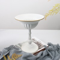 Vase à fleurs en fer blanc de style palais européen, à pied haut, pour décoration d'hôtel et d'hébergement, robuste et durable, pour fleurs séchées