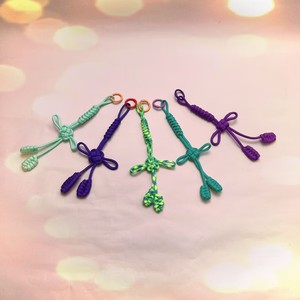 Nylon Knitted Keychain With Zinc Alloy Ring For Promotional Activities Portable <b>Bag</b> <b>Charm</b> Colorful Rope Pendant - Product Image 2