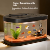 Aquarium de bureau en plastique robuste et écologique, ultra-transparent, haute définition, à coins arrondis, anti-collision, personnalisé