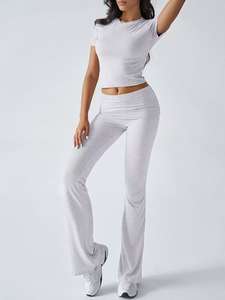 Conjunto de Dos Piezas para Mujer <span class=keywords><strong>Shein</strong></span> 2026, Top Sexy y <span class=keywords><strong>Pantalones</strong></span> <span class=keywords><strong>Cortos</strong></span> Deportivos, Estilo Casual, Color Sólido, Ajustado, para Yoga - Product Image 6