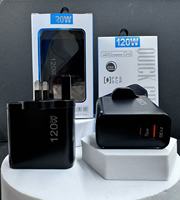 Adaptador de Pared de Carga Rápida GAN de 120W, QC3.0, USB Tipo C, PD, para Teléfono, Enchufe EU/US/UK, para Viajes y Uso en Escritorio