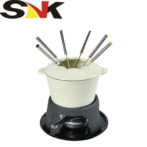Juego de <span class=keywords><strong>fondue</strong></span> de chocolate con queso, gran oferta, <span class=keywords><strong>olla</strong></span> de <span class=keywords><strong>fondue</strong></span> de <span class=keywords><strong>hierro</strong></span> fundido de Color rojo - Product Image 3