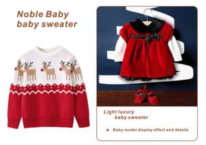 Vente chaude coton nouveau-né bébé vêtements coton biologique automne et hiver bébé noël <span class=keywords><strong>pull</strong></span> à manches longues <span class=keywords><strong>pull</strong></span> à col rond - Product Image 2