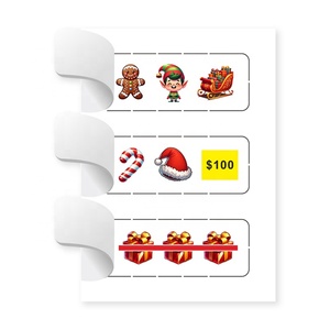 Festive Custom Pull Tab Tickets Christmas Halloween Themed Designs Digital Printing 3 Chance Win Prize - Product Image 5