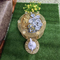 Nouvelle Collection 2026 : Ensemble de Table à Café Habesha Dorée Traditionnelle de Luxe Éthiopienne - Design Classique