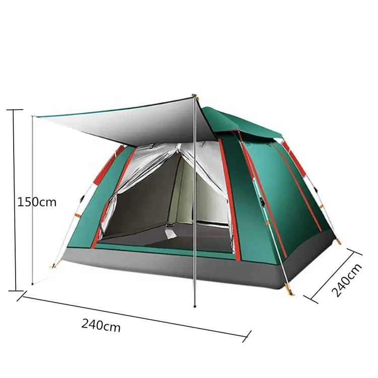 Tenda Besar Kain Tahan Air 210T Luar Ruangan Santai untuk Berkemah