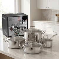 Ensemble de casseroles et poêles en acier inoxydable 316 personnalisé, style américain, durable, facile à nettoyer, pour soupes, lait et fritures, compatible induction, pour la cuisine