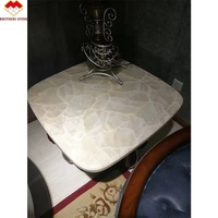 Dalle de marbre blanc rétroéclairé en onyx de l'âge glacial translucide de haute qualité, pierre naturelle pour panneau mural, plateau de table, comptoir, hôtels
