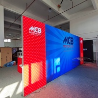 Boîte à lumière SEG rétroéclairée en aluminium sur pied personnalisée, par sublimation, pour les entrepreneurs en affichage de stands d'exposition et événements