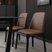 Stile nordico sala da pranzo mobili comodo faux di cuoio sedia da pranzo marrone moderna pu sedia